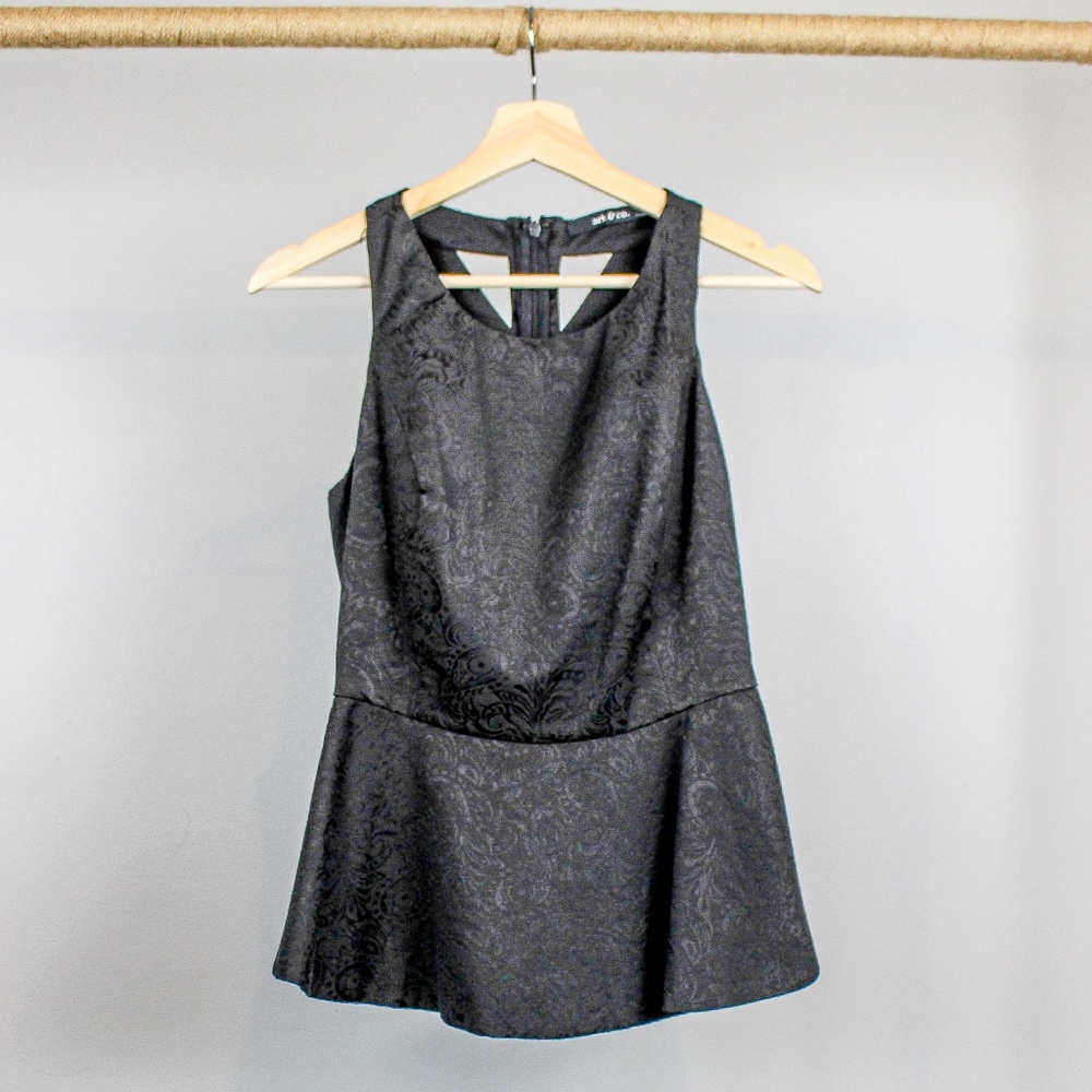 Ark & Co. Black Peplum Top